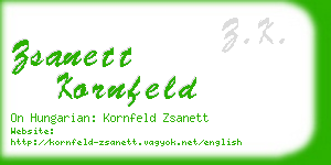 zsanett kornfeld business card